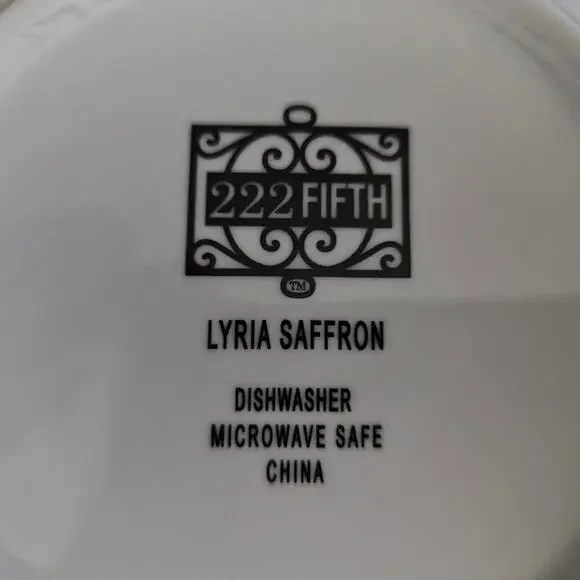 222 Fifth Lyria Saffron 6.5" Bread & Butter Plates Set of 3 Red Yellow - Picture 3 of 7